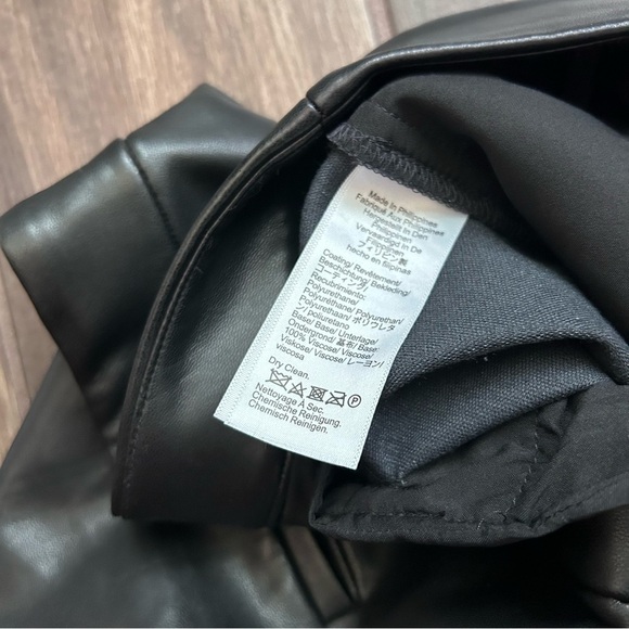 J. Crew Kate Straight Leg Pants in Faux Leather Black Sz 14 - Picture 9 of 10